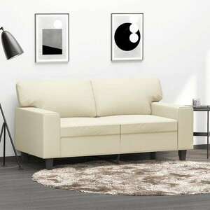 2 személyes krémszínű műbőr kanapé 120 cm kép