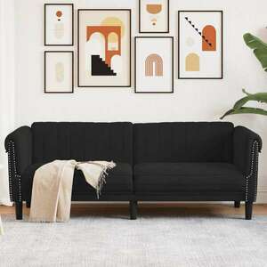 vidaXL fekete 3 személyes bársony kanapé kép
