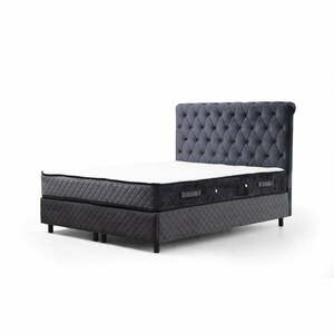 Sötétkék ágyneműtartós boxspring ágy 160x200 cm Sonata – Kalune Design kép