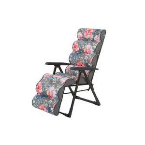Patio Lepe Plus összecsukható kerti szék lábtartóval szürke virágos kép