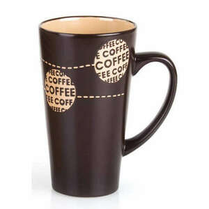 COFFEE magasfalú kerámia kávésbögre - 450 ml - barna kép