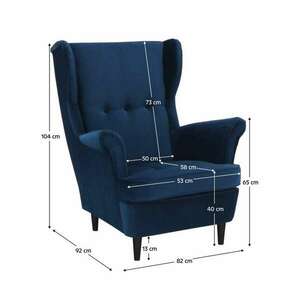 Füles fotel, kék/dió, RUFINO 3 NEW kép