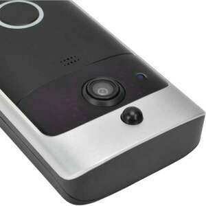 WiFi kapucsengő, beépített kamerával, vezeték nélküli, fekete-ezüst kép