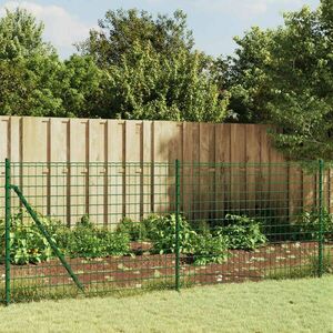 vidaXL zöld dróthálós kerítés cövekekkel 1, 1x10 m kép