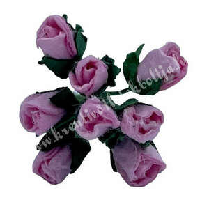 Mini papír rózsacsokor, rózsaszín, 8 szál/csokor kép