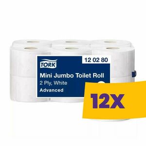 Tork Mini Jumbo toalettpapír 19cm átm. - 120280 (Karton - 12 tek) kép