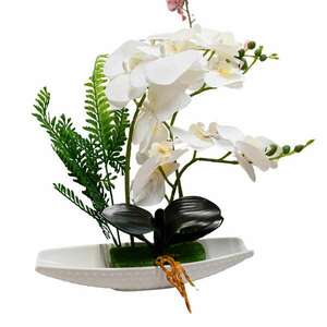 Virágdísz, fehér orchidea, 35x30 cm kép