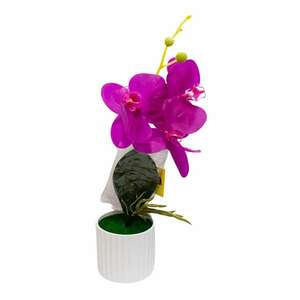 Virágdísz lila orchideákkal 30x10 cm-es cserépben kép