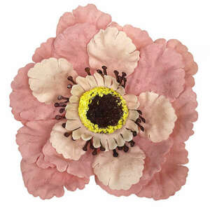 Dekor virágfej, rózsaszín, 8 cm kép