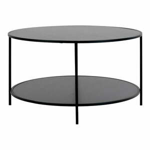 Fekete kerek dohányzóasztal fekete asztallappal ø 80 cm Vita – House Nordic kép