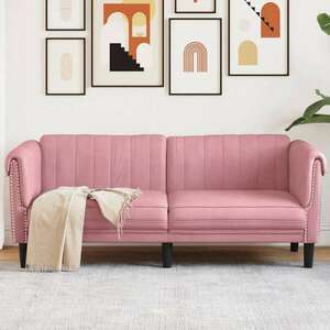 vidaXL 2 személyes rózsaszín bársony kanapé kép