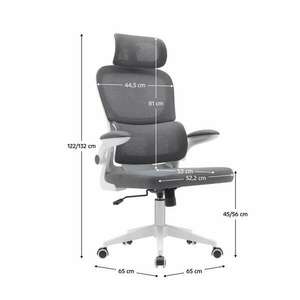 Irodai szék, sötétszürke/fehér, RENARD kép