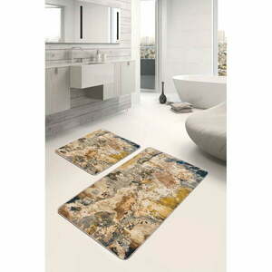 Barna-bézs fürdőszobai kilépő szett 2 db-os 60x100 cm – Mila Home kép