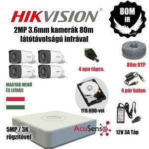 Hikvision 2MP HAWKEYE 80M látótávolságú ACUSENSE TurboHD prémium... kép