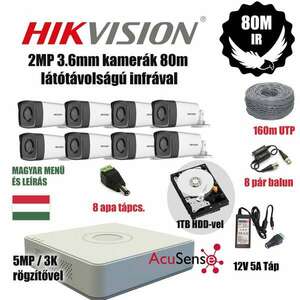 Hikvision 2MP HAWKEYE 80M látótávolságú ACUSENSE TurboHD prémium... kép