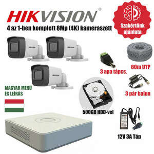 Hikvision Szereld Magad TurboHD Csomag 3 kamerás 8Mp szabadon vág... kép