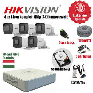 Hikvision Szereld Magad TurboHD Csomag 5 kamerás 8Mp szabadon vág... kép
