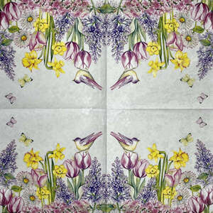 Szalvéta, tavaszi virágok, 25x25 cm (23) kép