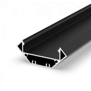 LED PROFILE J felületre szerelhető 1m fekete matt akrilát/alumínium kép