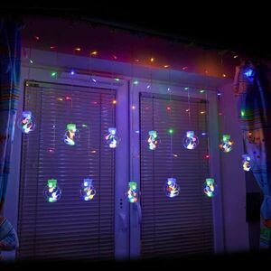 Karácsonyi fényfüggöny gömbökkel 108 LED, 3m - színes kép