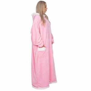 Extra hosszú takarópulóver, rózsaszín kép