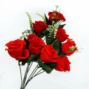 9 fejes nagy piros rózsacsokor 55 cm kép