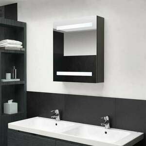 vidaXL antracitszürke LED-es tükrös fürdőszobaszekrény 50 x 14 x 60 cm kép