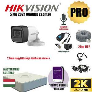 Hikvision 5Mp PRO Szereld Magad Csomag 1 kamerával és RJ45 balunnal! kép