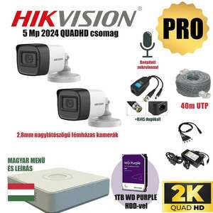 Hikvision 5Mp PRO Szereld Magad Csomag 2 kamerával és RJ45 balunnal! kép