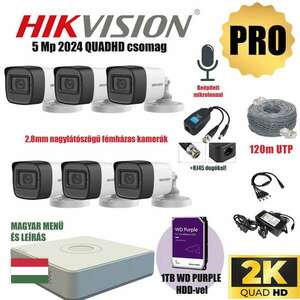 Hikvision 5Mp PRO Szereld Magad Csomag 6 kamerával és RJ45 balunnal! kép