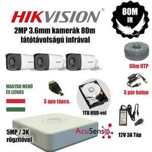 Hikvision 2MP HAWKEYE 80M látótávolságú ACUSENSE TurboHD prémium... kép