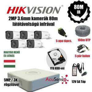 Hikvision 2MP HAWKEYE 80M látótávolságú ACUSENSE TurboHD prémium... kép