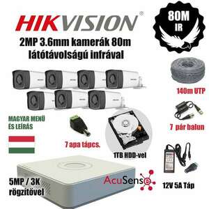 Hikvision 2MP HAWKEYE 80M látótávolságú ACUSENSE TurboHD prémium... kép