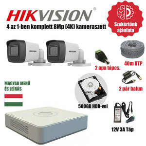 Hikvision Szereld Magad TurboHD Csomag 2 kamerás 8Mp szabadon vág... kép