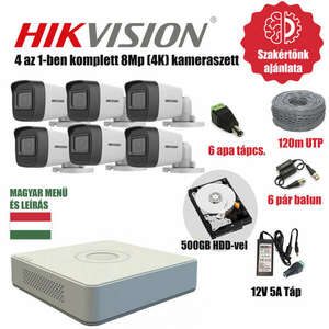 Hikvision Szereld Magad TurboHD Csomag 6 kamerás 8Mp szabadon vág... kép