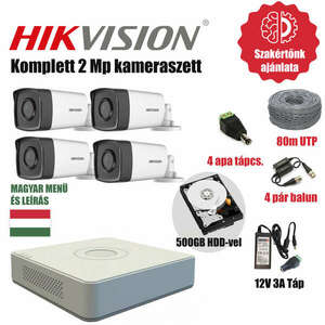 Hikvision 2MP TurboHD prémium kamera rendszer 4db kamerával és 50... kép