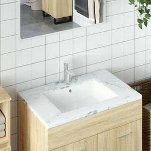 vidaXL fehér négyszögű kerámia fürdőszobai mosdókagyló 55, 5x40x18, 5 cm kép