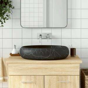 vidaXL fekete fürdőszobai mosdókagyló 40 cm kép
