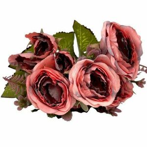 Rózsacsokor páfránnyal, lazac, 30 cm kép