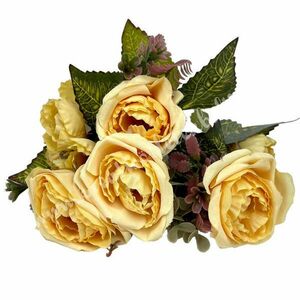 Rózsacsokor páfránnyal, sárga, 30 cm kép