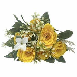 Rózsacsokor, sárga, 31 cm kép