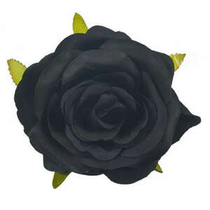 Rózsa virágfej, fekete, kb. 9 cm kép