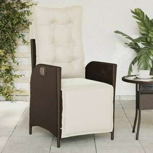vidaXL barna polyrattan dönthető kerti szék lábtartóval kép