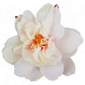 Dekor virágfej, cirmos fehér, 8 cm kép