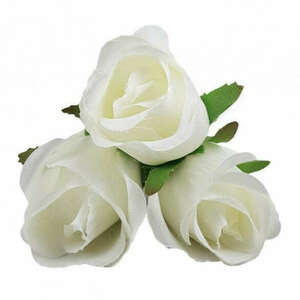 Rózsa, fehér, 3 szál/csokor, 27 cm kép
