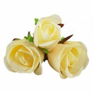 Rózsa, krém, 3 szál/csokor, 27 cm kép