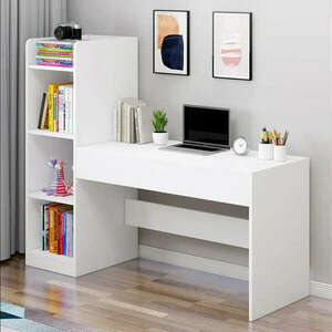 Polcos íróasztal fehér 112x40x120 cm OT-611-2 kép