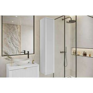 Mylife kadi függőleges fürdőszoba szekrény matt fehér (150cm) kép