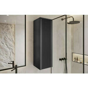 Mylife kadi függőleges fürdőszoba szekrény matt fekete (100cm) kép