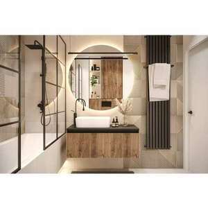 Mylife tawo fürdőszoba szekrény, matt fekete kép